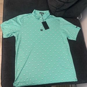 Bad Birdie Aim Point Dusty Jade Men's Pique Polo Golf Shirt NWT Sizes